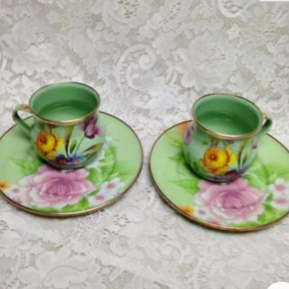 MacKenzie-Childs Other - Vintage, MacKenzie Childs Green Enamelware 4pcTea -Luncheon Set